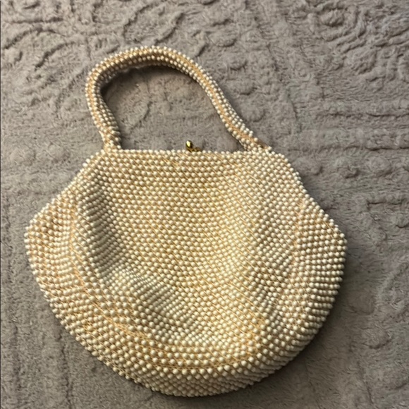 Corde’ Bead Handbags - Corde’ Bead Elegant Cream Beaded Handbag